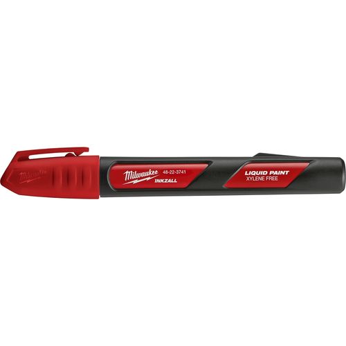 Milwaukee Tool 48-22-3741 INKZALL Red Liquid Paint Marker, 12 EA/PK