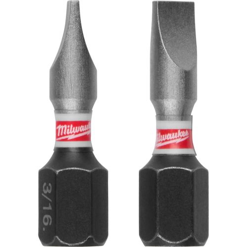 Milwaukee Tool 48-32-4417 SHOCKWAVE Impact Duty 1" Slotted 3/16" Insert Bits, 2 EA/PK