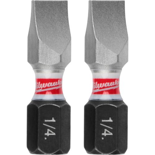 Milwaukee Tool 48-32-4418 SHOCKWAVE Impact Duty 1" Slotted 1/4" Insert Bits, 2 EA/PK