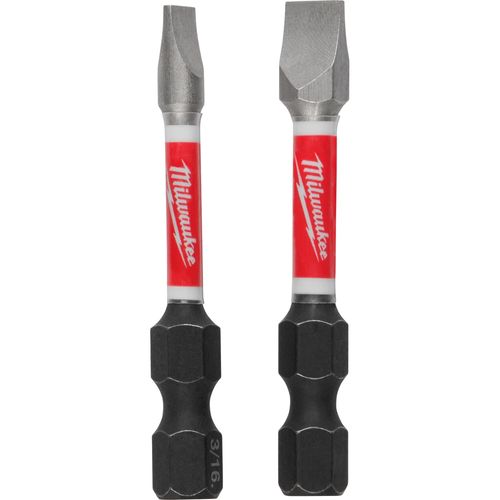 Milwaukee Tool 48-32-4920 SHOCKWAVE 2" Impact Slotted 3/16" & 1/4" Power Bit, 2 EA/ST