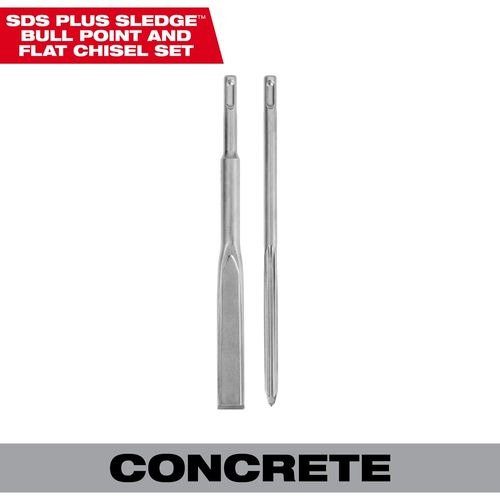 Milwaukee Tool 48-62-6080 SDS Plus SLEDGE Bull Point & Flat Chisel, 1 ST