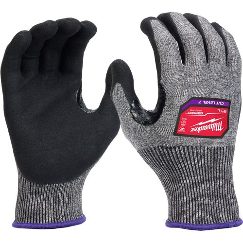Milwaukee Tool 48-73-7011B 12 Pair Cut Level 7 High-Dexterity Nitrile Dipped Gloves (Medium), 12 PR/PK