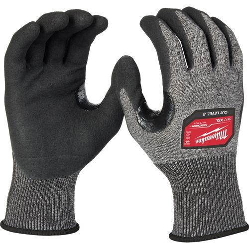 Milwaukee Tool 48-73-7134 Cut Level 3 High-Dexterity Nitrile Dipped Gloves (2XL), 6 PR/PK