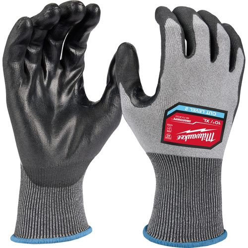 Milwaukee Tool 48-73-8723B 12 Pair Cut Level 2 High Dexterity Polyurethane Dipped Gloves (XL), 12 PR/PK