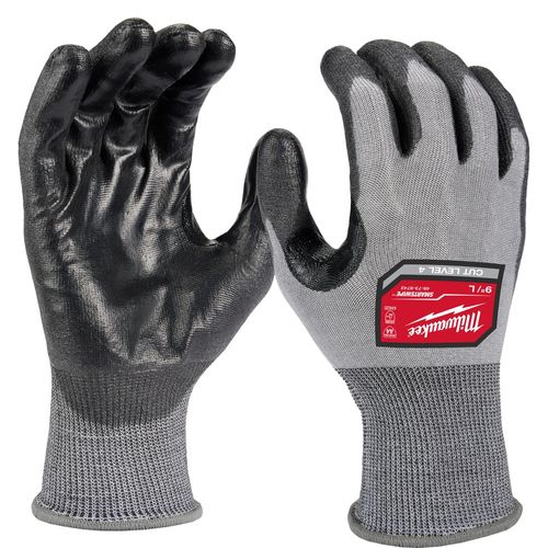 Milwaukee Tool 48-73-8742B 12 Pair Cut Level 4 High Dexterity Polyurethane Dipped Gloves (Large), 12 PR/PK