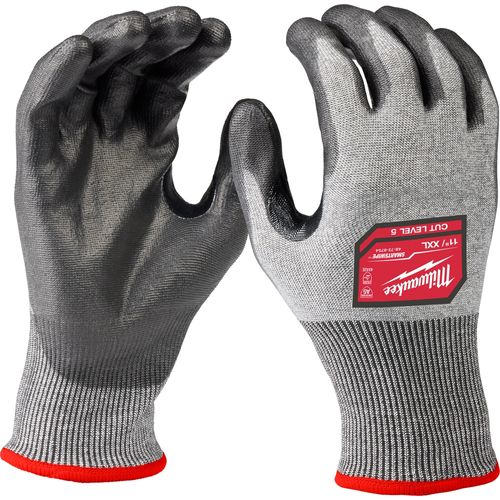 Milwaukee Tool 48-73-8754E Cut Level 5 High Dexterity Polyurethane Dipped Gloves (2XL), 12 PR/PK