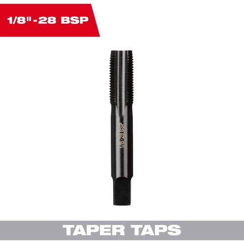 Milwaukee Tool 49-57-5190 1/8" -28 BSP Straight Flute Taper Tap, 1 EA