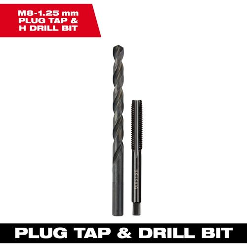 Milwaukee Tool 49-57-5543 M8-1.25 mm Straight Flute Plug Tap & H Drill Bit, 1 EA