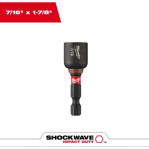 Milwaukee Tool 49-66-4506 SHOCKWAVE Impact Duty 7/16" x 1-7/8" Magnetic Nut Driver, 1 EA