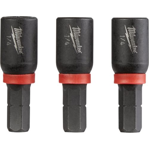 Milwaukee Tool 49-66-4512 SHOCKWAVE Impact Duty 1/4" x 1" Insert Magnetic Nut Driver, 3 EA/PK