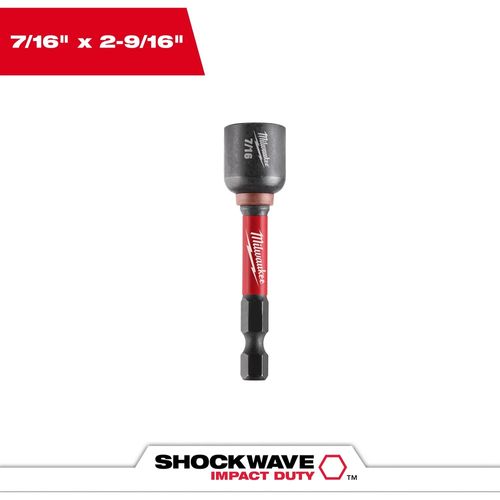 Milwaukee Tool 49-66-4536 SHOCKWAVE Impact Duty 7/16" x 2-9/16" Magnetic Nut Driver, 3 EA/PK