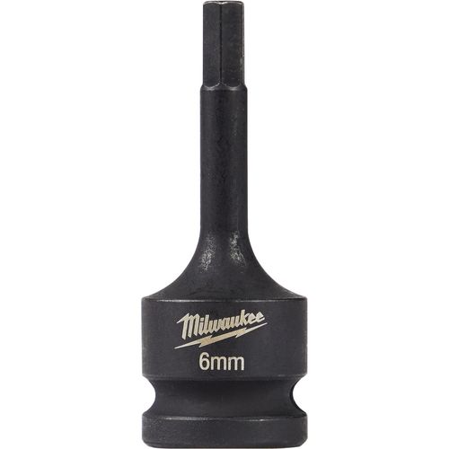 Milwaukee Tool 49-66-5146 SHOCKWAVE Impact Duty Lineman's 1/2" Drive 6MM Hex Bit Socket, 1 EA