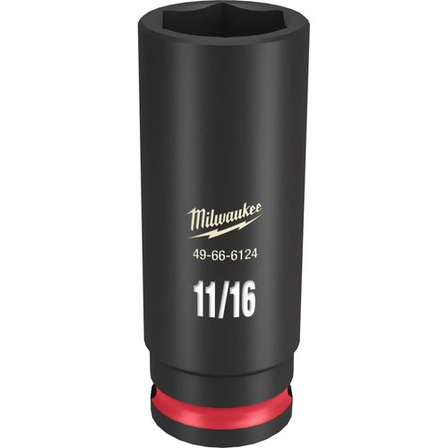 Milwaukee Tool 49-66-6124 SHOCKWAVE Impact Duty 3/8" Drive 11/16" Deep 6 Point Socket, 1 EA