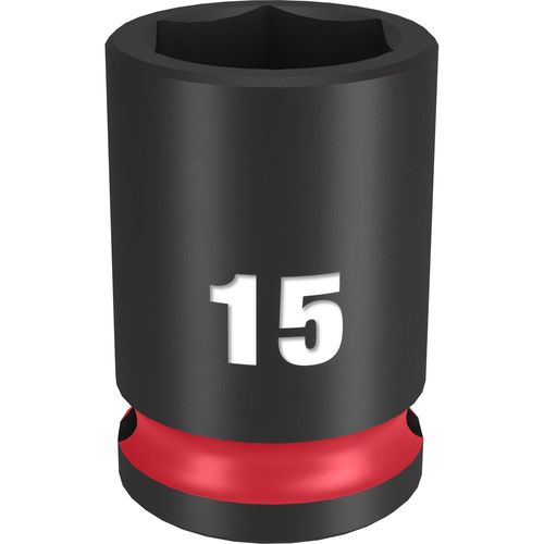 Milwaukee Tool 49-66-6139 SHOCKWAVE Impact Duty 3/8" Drive 15MM Standard 6 Point Socket, 1 EA
