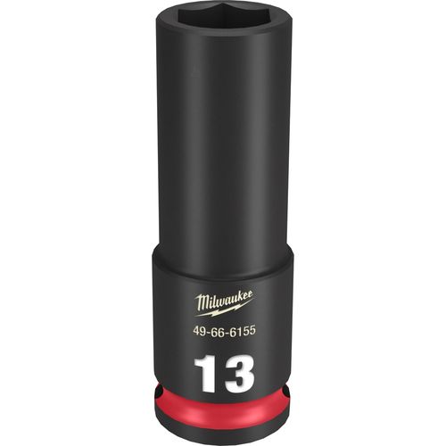Milwaukee Tool 49-66-6155 SHOCKWAVE Impact Duty 3/8" Drive 13MM Deep 6 Point Socket, 1 EA