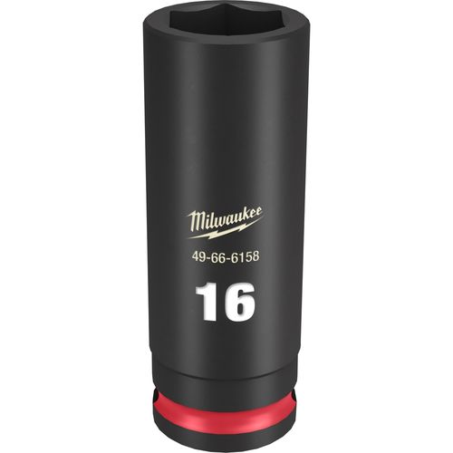 Milwaukee Tool 49-66-6158 SHOCKWAVE Impact Duty 3/8" Drive 16MM Deep 6 Point Socket, 1 EA