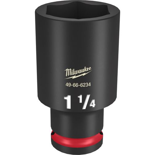 Milwaukee Tool 49-66-6234 SHOCKWAVE Impact Duty 1/2" Drive 1-1/4" Deep 6 Point Socket, 1 EA