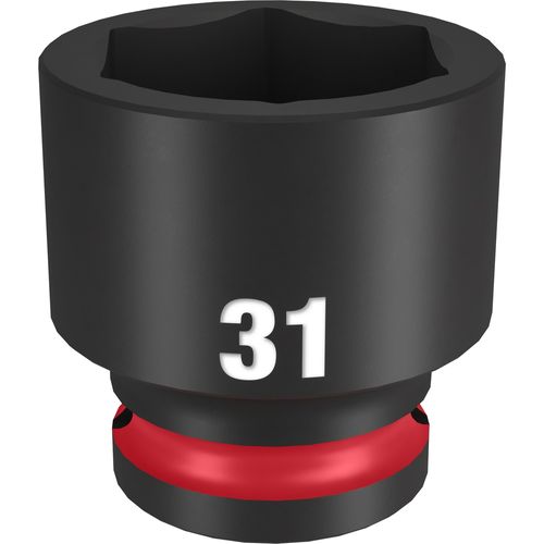 Milwaukee Tool 49-66-6263 SHOCKWAVE Impact Duty 1/2" Drive 31MM Standard 6 Point Socket, 1 EA