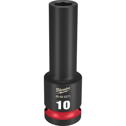 Milwaukee Tool 49-66-6271 SHOCKWAVE Impact Duty 1/2" Drive 10MM Deep 6 Point Socket, 1 EA