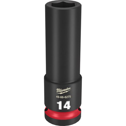 Milwaukee Tool 49-66-6275 SHOCKWAVE Impact Duty 1/2" Drive 14MM Deep 6 Point Socket, 1 EA