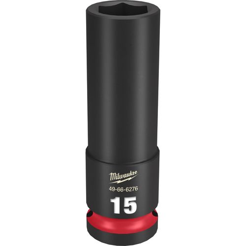 Milwaukee Tool 49-66-6276 SHOCKWAVE Impact Duty 1/2" Drive 15MM Deep 6 Point Socket, 1 EA