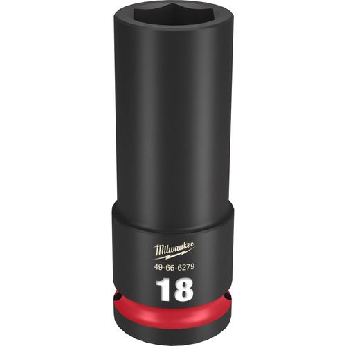Milwaukee Tool 49-66-6279 SHOCKWAVE Impact Duty 1/2" Drive 18MM Deep 6 Point Socket, 1 EA