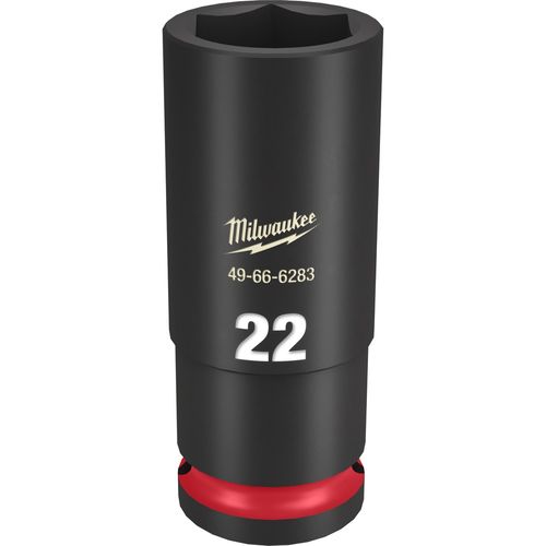 Milwaukee Tool 49-66-6283 SHOCKWAVE Impact Duty 1/2" Drive 22MM Deep 6 Point Socket, 1 EA