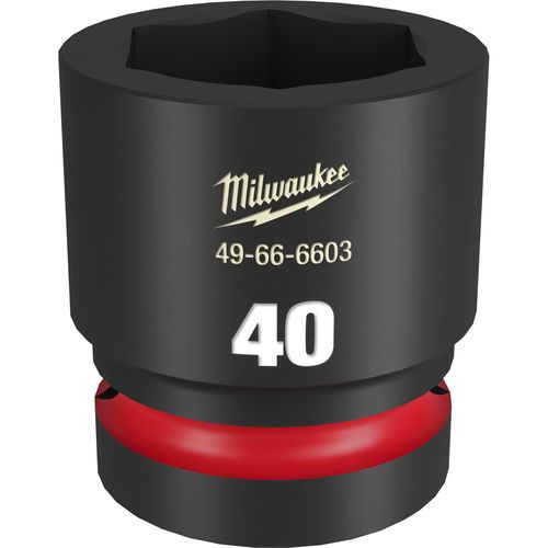 Milwaukee Tool 49-66-6603 SHOCKWAVE Impact Duty 1" Drive 40MM Standard 6 Point Socket, 1 EA