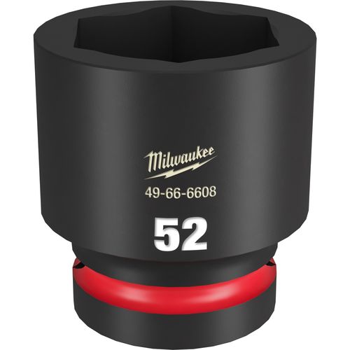 Milwaukee Tool 49-66-6608 SHOCKWAVE Impact Duty 1" Drive 52MM Standard 6 Point Socket, 1 EA