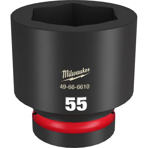 Milwaukee Tool 49-66-6610 SHOCKWAVE Impact Duty 1" Drive 55MM Standard 6 Point Socket, 1 EA