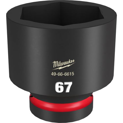 Milwaukee Tool 49-66-6615 SHOCKWAVE Impact Duty 1" Drive 67MM Standard 6 Point Socket, 1 EA