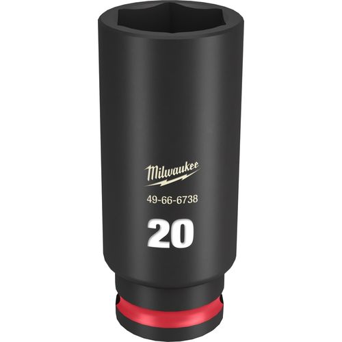 Milwaukee Tool 49-66-6738 SHOCKWAVE Impact Duty 3/8" Drive 20MM Deep 6 Point Socket, 1 EA