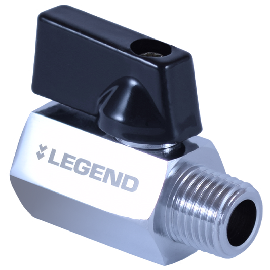 Legend Valves 101-348 3/8" Chrome Plated Forged Brass MNPT x FNPT Mini Ball Valve