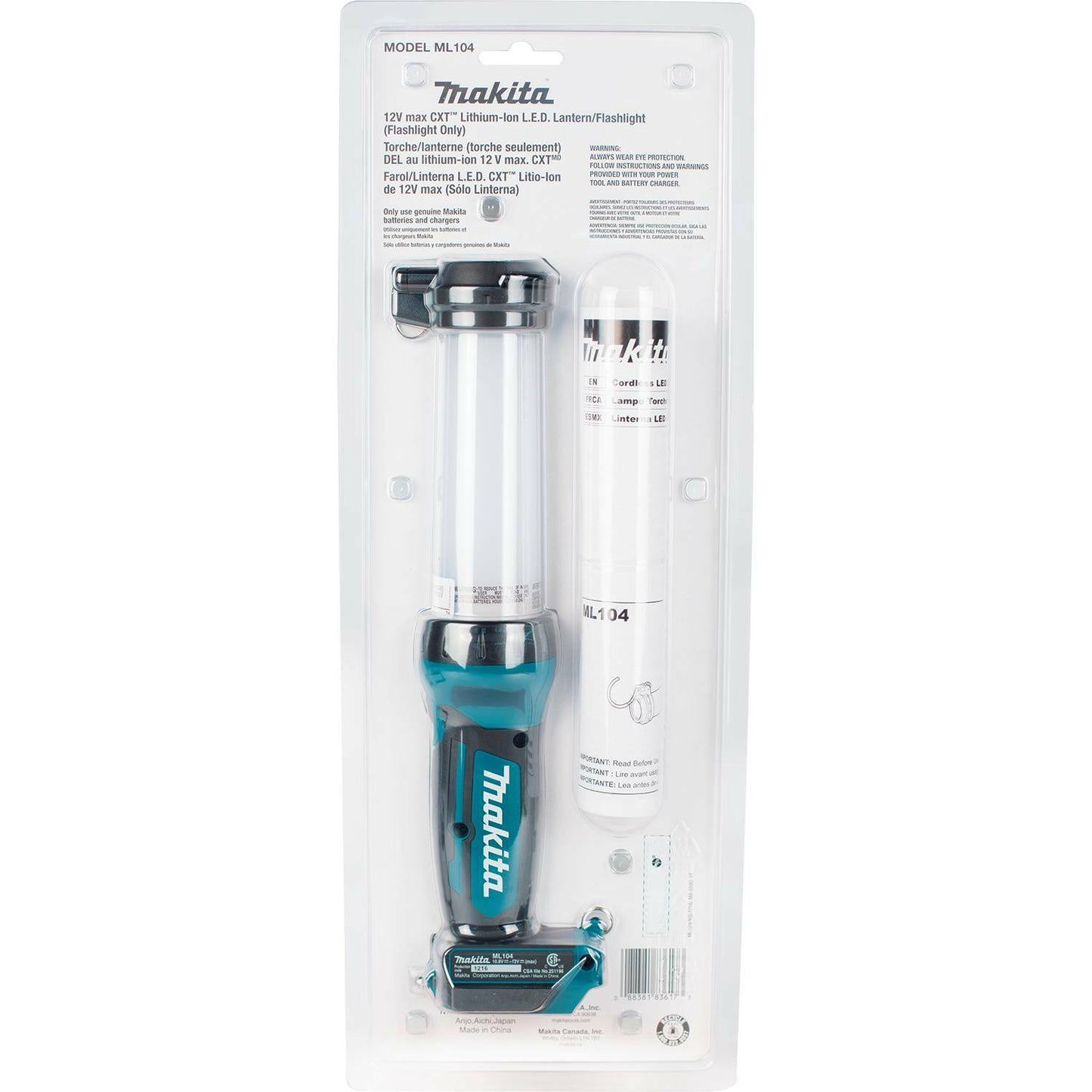 Makita ML104 12V max CXT® Lithium‘Ion Cordless L.E.D. Lantern/Flashlight, Flashlight Only