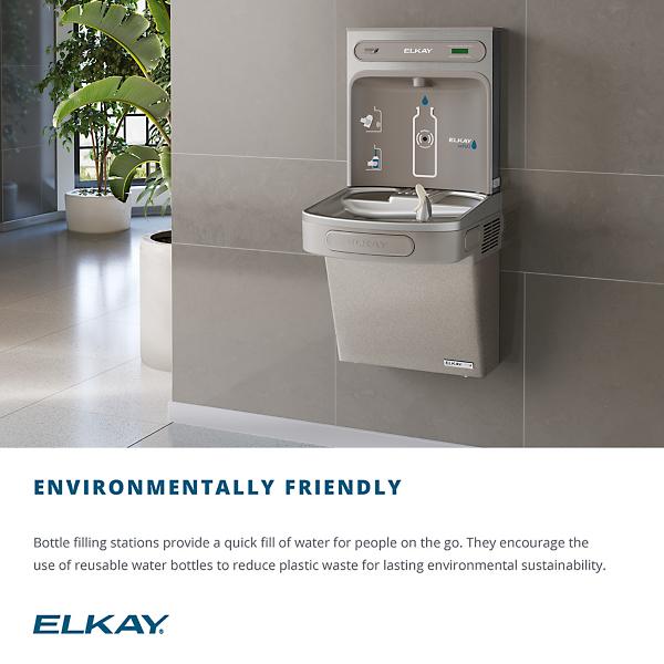 Elkay EZSDWSVRSK ezH2O® Bottle Filling Station with Single ADA Vandal-Resistant Cooler Non-Filtered Non-Refrigerated Stainless