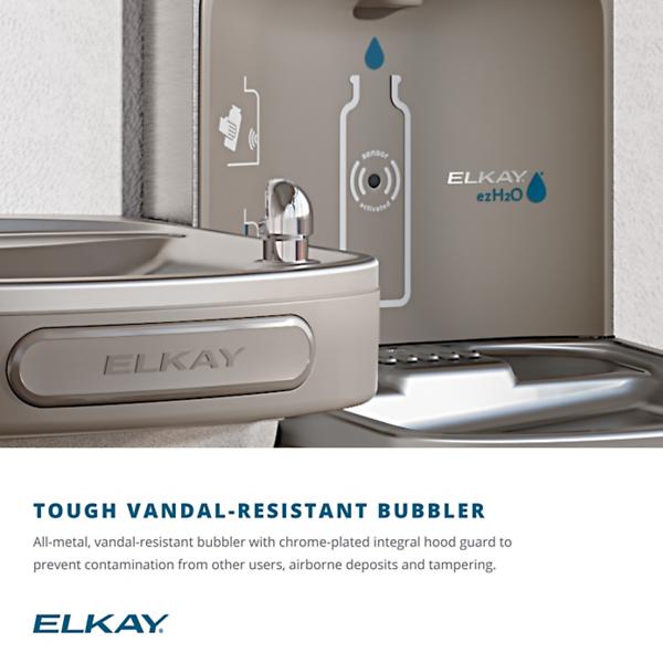 Elkay EZSDWSVRSK ezH2O® Bottle Filling Station with Single ADA Vandal-Resistant Cooler Non-Filtered Non-Refrigerated Stainless