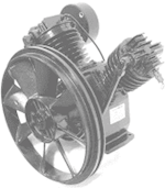 Schulz 932.7527-0 MSV 20 MAX, Reciprocating Two Stage Bare Pump, 5 HP, 2 Cylinder, 16.1 CFM@90PSI, 1050 RPM