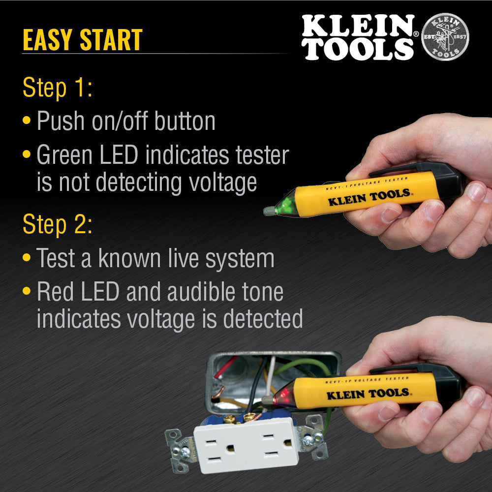 Klein Tools NCVT1P Non-Contact Voltage Tester Pen, 50 to 1000V AC