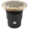 Jones Stephens D53076 3" x 4" PVC Pipe Fit Drain Base with 3-1/2" Plastic Spud and 6" Nickel Bronze Strainer with Ring