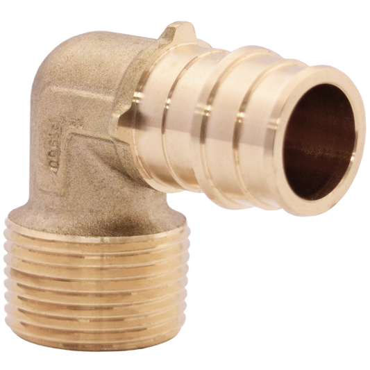 Legend Valves 462-113NL 1" x 3/4" No Lead DZR Forged Brass Cold Expansion PEX x MNPT Reducing 90° Elbow