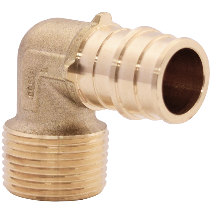 Legend Valves 462-107NL 1/2" x 3/4" No Lead DZR Forged Brass Cold Expansion PEX x MNPT Reducing 90° Elbow