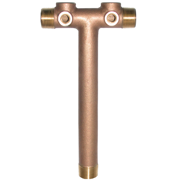 Legend Valves 312-187NL 1" x 14" No Lead Cast Bronze Two-Hole Tank Tee