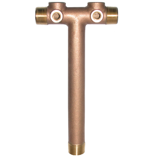 Legend Valves 312-187NL 1" x 14" No Lead Cast Bronze Two-Hole Tank Tee