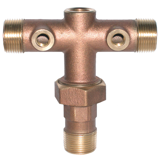 Legend Valves 312-206NL 1" x 5-1/2" No Lead Cast Bronze One-Hole Union Tank Tee