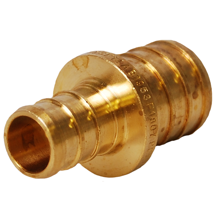 Legend Valves 460-535NL 1-1/4" x 3/4" No Lead DZR Forged Brass Crimp/Cinch PEX Reducing Coupling