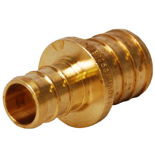 Legend Valves 460-535NL 1-1/4" x 3/4" No Lead DZR Forged Brass Crimp/Cinch PEX Reducing Coupling
