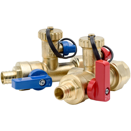 Legend Valves 101-250NL 1" No Lead Forged Brass Crimp Pex Tankless Water Heater Valve Kit