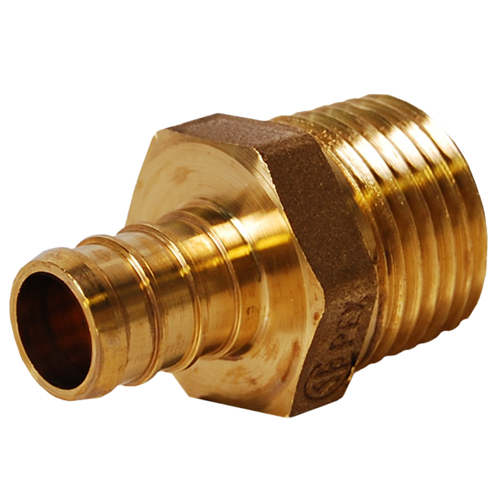 Legend Valves 460-769NL 1-1/2" No Lead DZR Forged Brass Crimp/Cinch PEX x MNPT Adapter