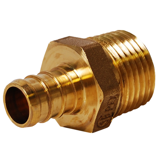 Legend Valves 460-764NL 1-1/4" No Lead DZR Forged Brass Crimp/Cinch PEX x MNPT Adapter