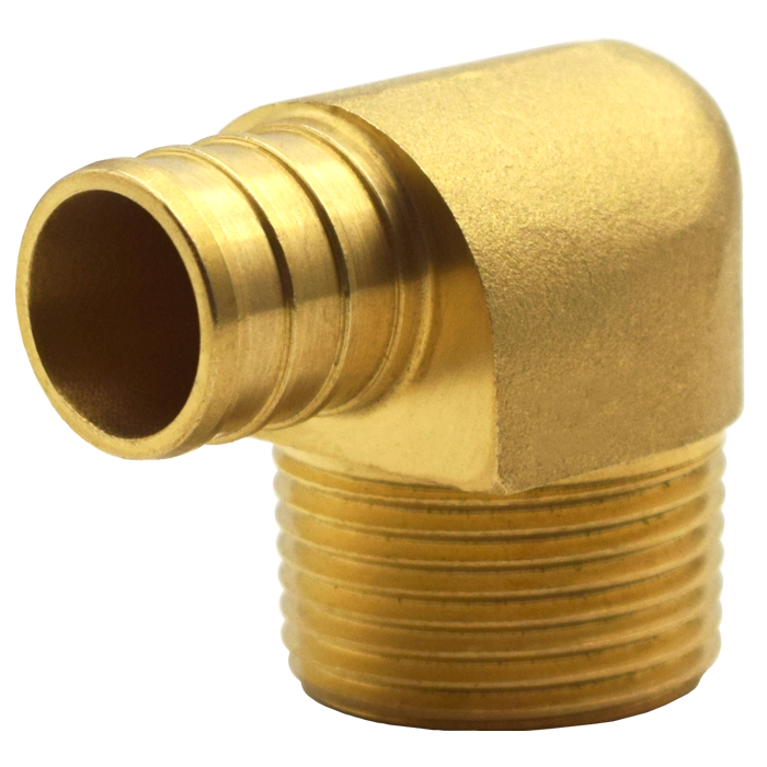 Legend Valves 460-114NL 1" No Lead DZR Forged Brass 90° Crimp/Cinch PEX x MNPT Elbow